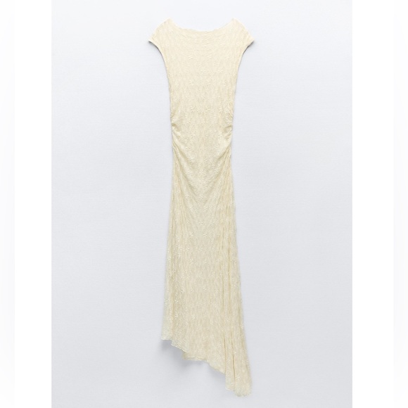 Zara LONG ASYMMETRIC LACE DRESS - Picture 11 of 16
